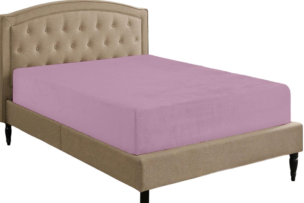 Teddy Fleece Fitted Sheet Extra Deep 30cm Deep Snugly Fit Around Your Mattress Soft & Cosy Warm Plush Fitted Bed Sheets (Lilac, King)