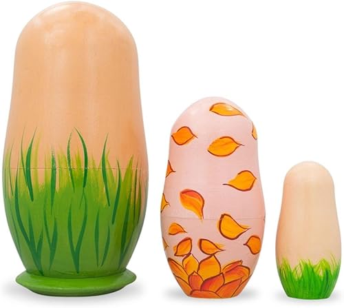 Miniatura 2 de BestPysanky Juego de 3 muñecas de madera para anidar perros de pastor alemán de 4.25 pulgadas