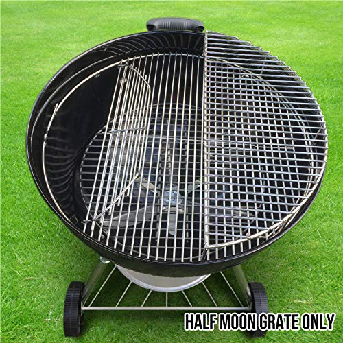 Grillvana The Original 'Upper Deck' Stainless Steel Grilling Warming Smoking Rack Charcoal Grill Grate- For Use With 22 Inch Kettle Grills- Charcoal Grilling Accessories And Grill Tools Grill Rack #TOP4