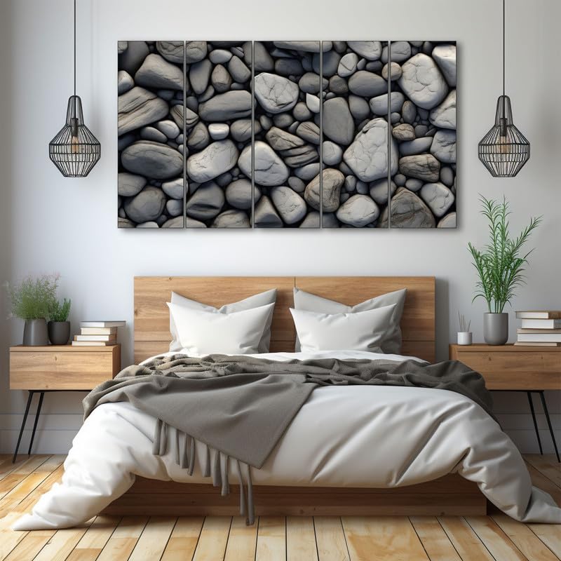 Image of The Castle Decor Abstract art painting with frame Big Size 36x60 Wall art for living room,Bedroom,Drawing room,Hotels-Wooden Framed-346