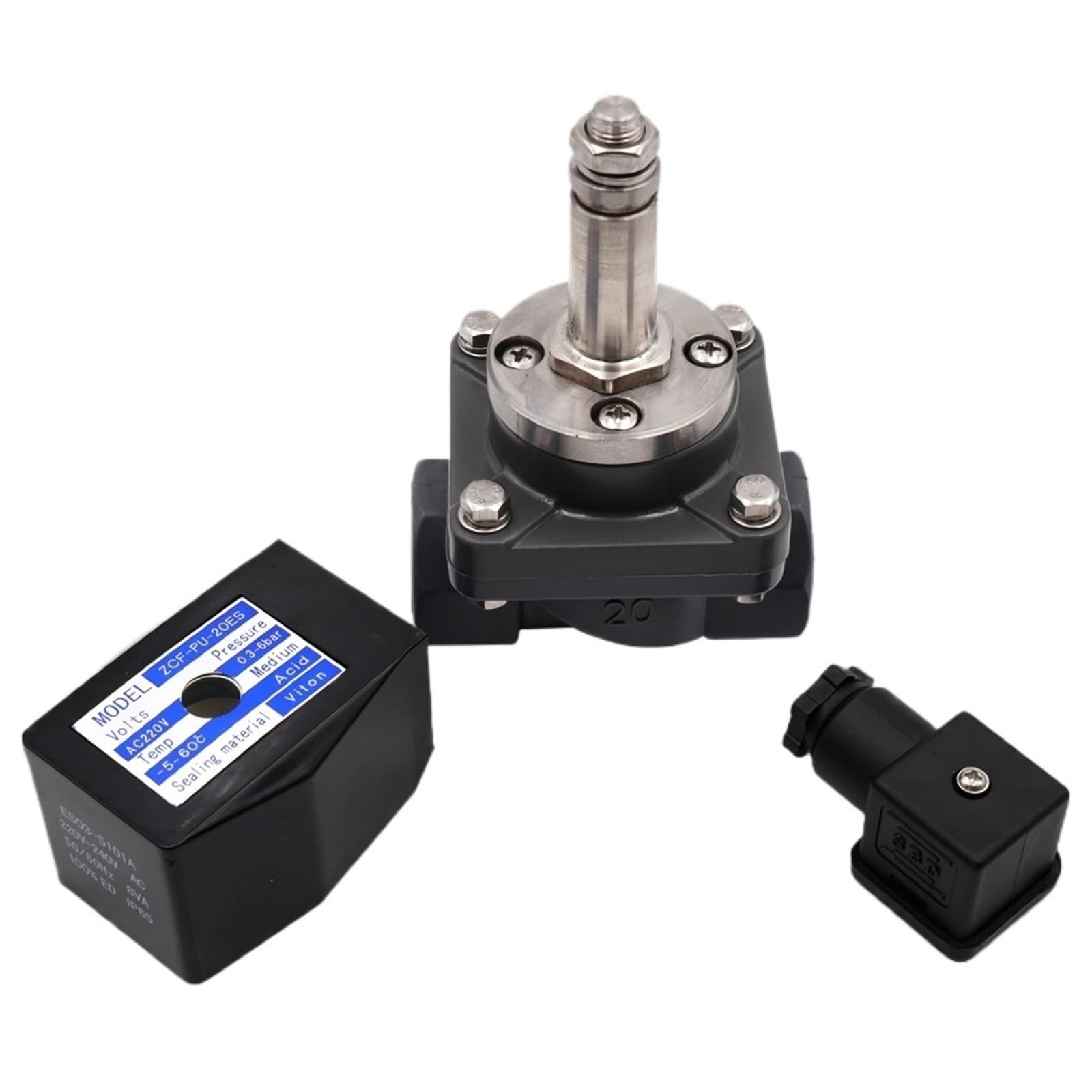 1-1/4 1-1/2 1/2 3/4 2 1 Zoll Ventil Magnetventil Druckventil Wegeventil 1 Stück(2",NPT_DC24V_CPVC)