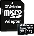 Verbatim 44085 Micro SDXC UHS-1 Memory Card 128GB with Adaptor | for Tablet, Camera, Smartphone, Mobile, Laptop | Data Storage, Backup, Photos, Music, Video gallery image