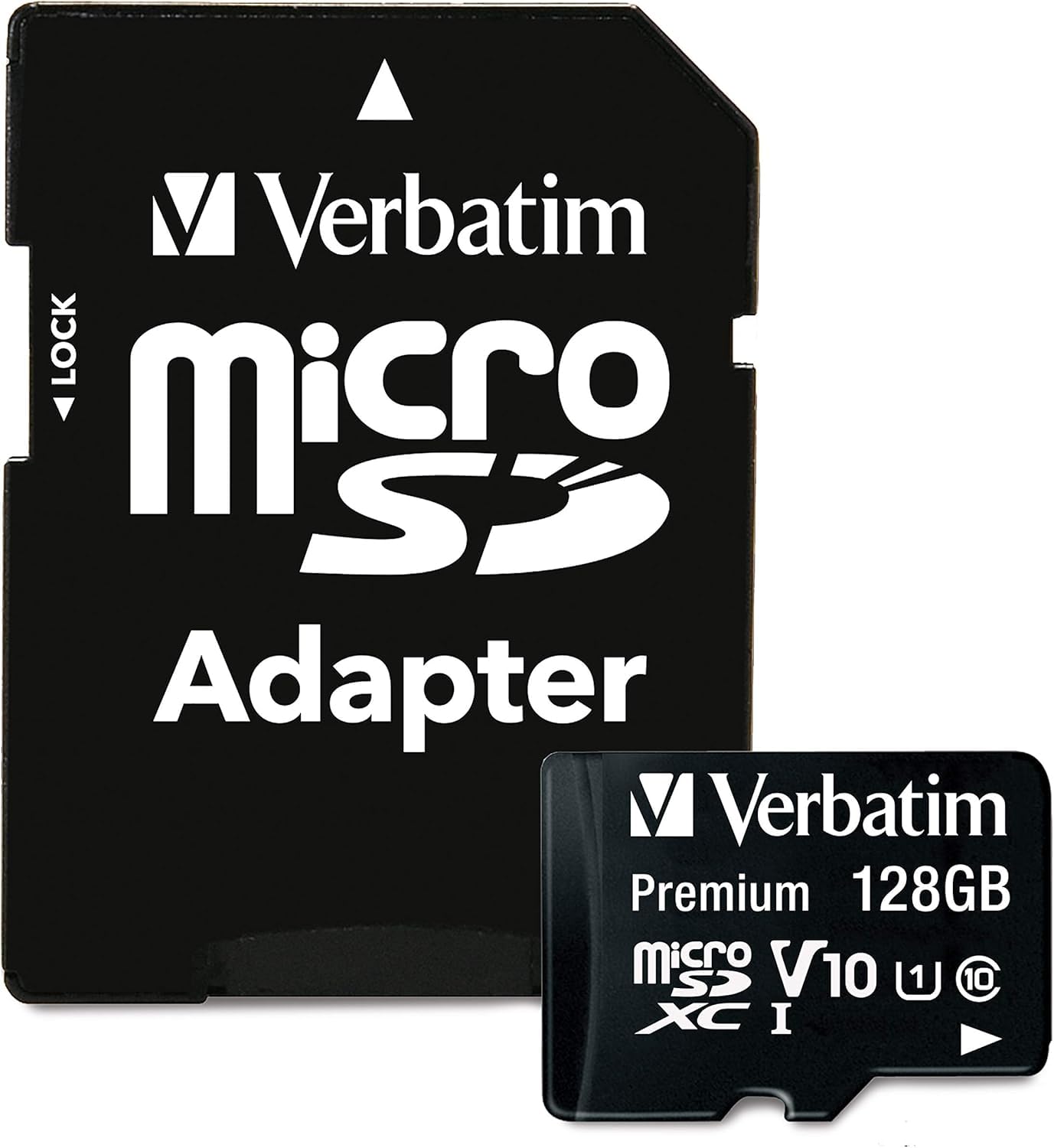 Verbatim Scheda di memoria microSDXC Premium con adattatore I 128 GB I nera I Scheda SD per video full HD I resistente all'acqua e agli urti I Scheda SD per fotocamera smartphone tablet