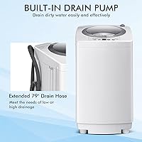 Vista 6 de COSTWAY Portable Washing Machine, 8Lbs Capacity Full-automatic Washer with 6 Wash Programs, LED Display, 3 Water Levels, Compact Laundry Washer and