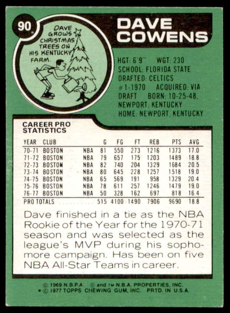 Dave Cowens Card 1977-78 Topps #90 - Unsigned Basketball Cards