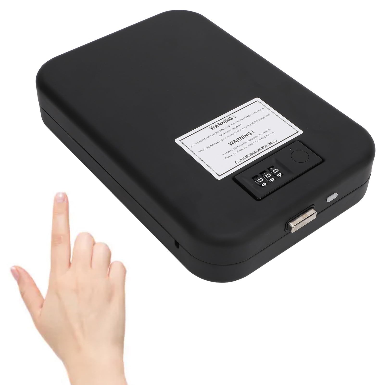 Asixxsix Caja fuerte portátil con cerradura de combinación, apertura rápida y resistente a caídas. Pequeña y discreta, ideal para dormitorios universitarios o el hogar.