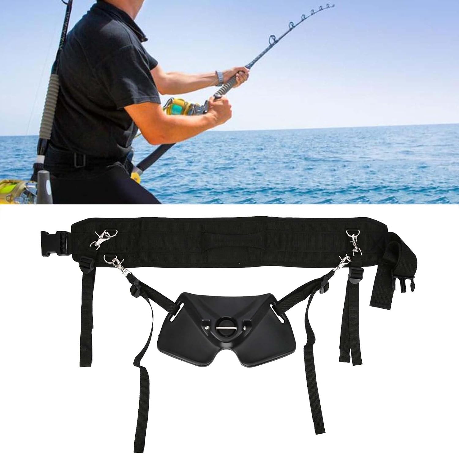 Tyenaza Adjustable Fishing Rod Fighting Belt Waist Rod Support Holder Fishing Pole Fixing Belt L, for Fishing Enthusiasts