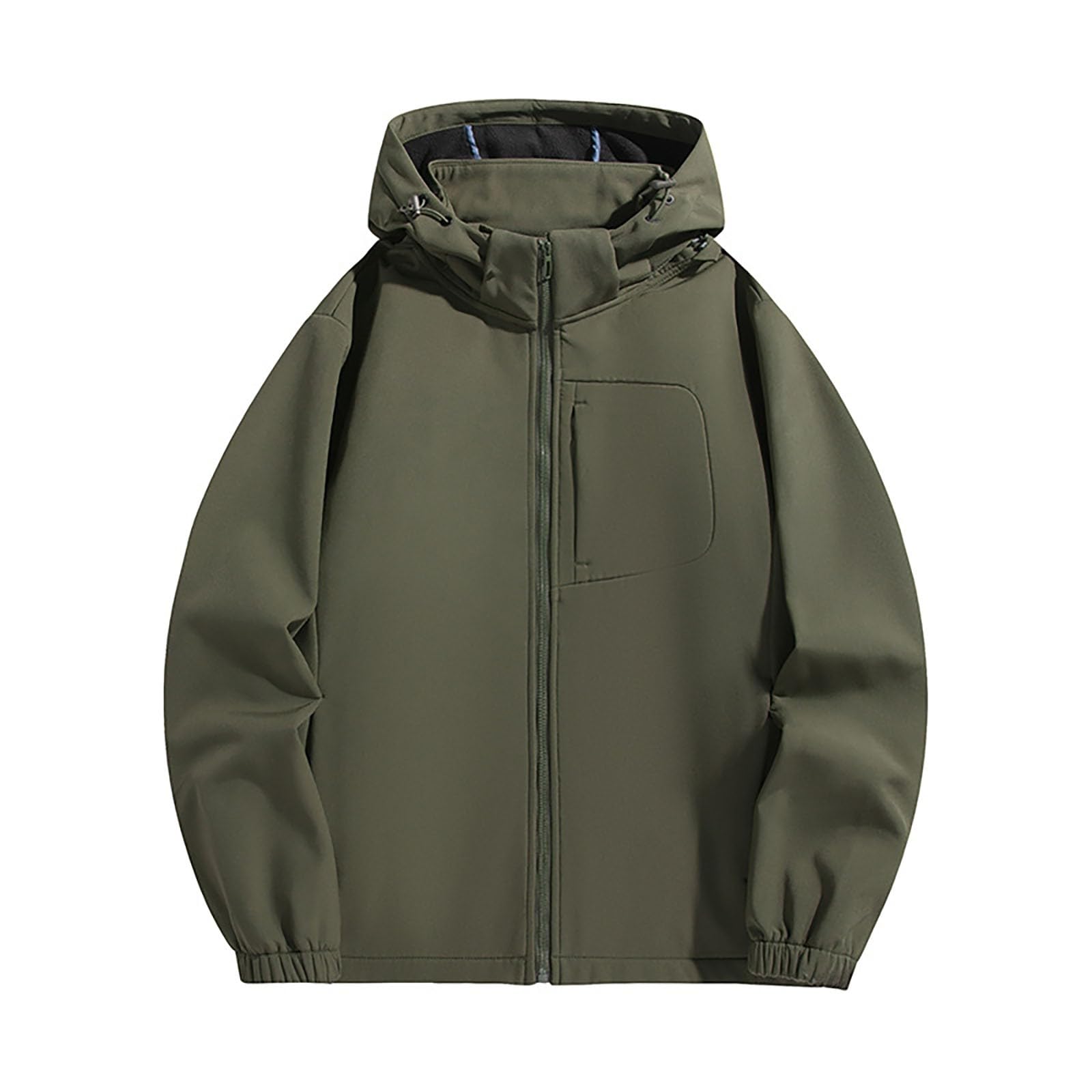Chaqueta impermeable para invierno cálida softshell con capucha de hombre 4