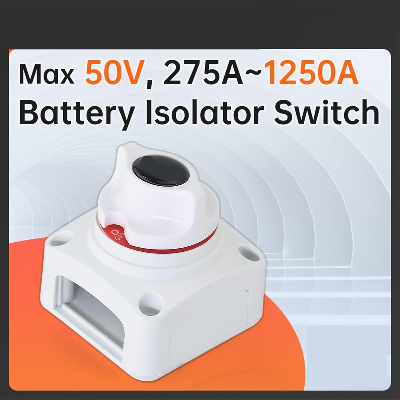 del bloccasterzo dell'interruttore Interruttore di isolamento della batteria marina per impieghi gravosi a 2 posizioni, 275 A continui, 450 A intermittenti, 1250 A all'avviamento