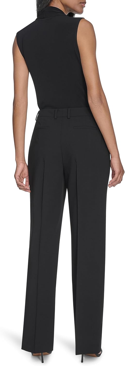 Halston Womens Straight Leg Woven Suiting Pant - Image 5