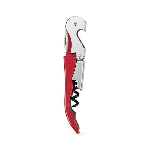 True TrueTap Double Hinged Waiter’s Corkscrew, Red Wine Bottle Opener with Foil Cutter, Wine Key