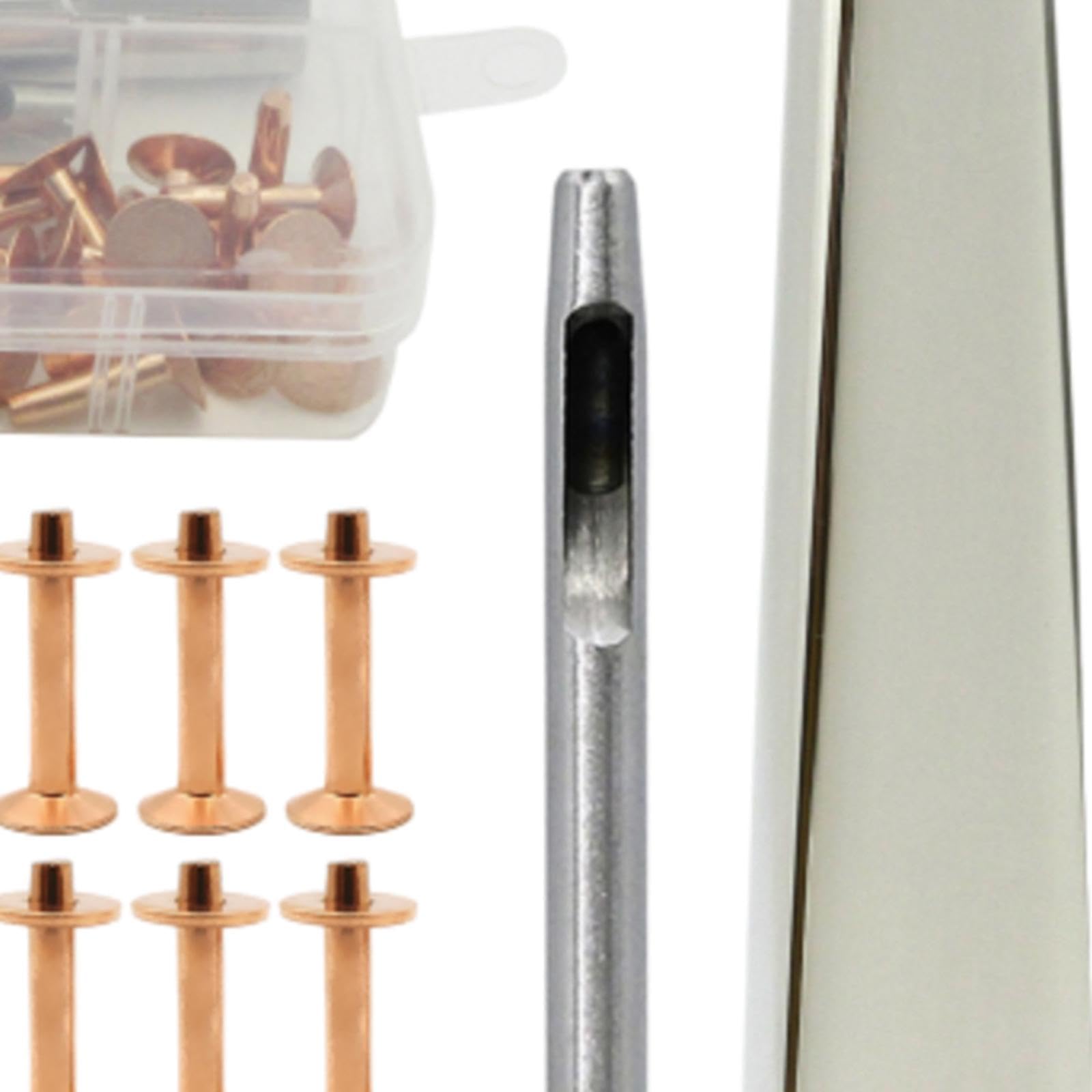 perfeclan Remache Doble Cabeza Kit de Remaches para Cuero Herramienta de Instalación Accesorios Metal Botón Reparación Cinturón Adecuado para Manualidades Ropa, C