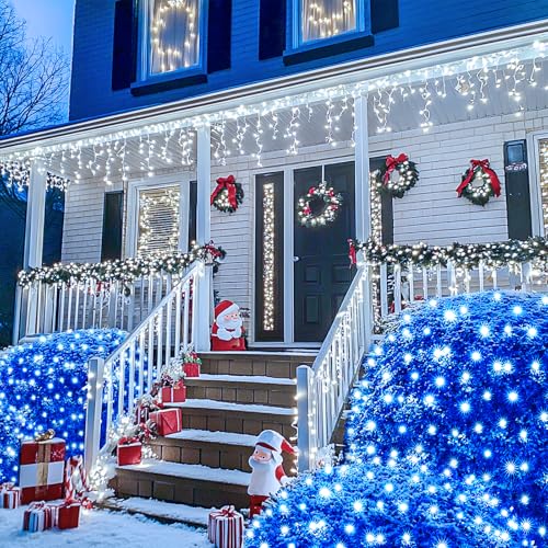 Luces de red azules Halloween 360 LED 12ft x 5ft miniatura 7