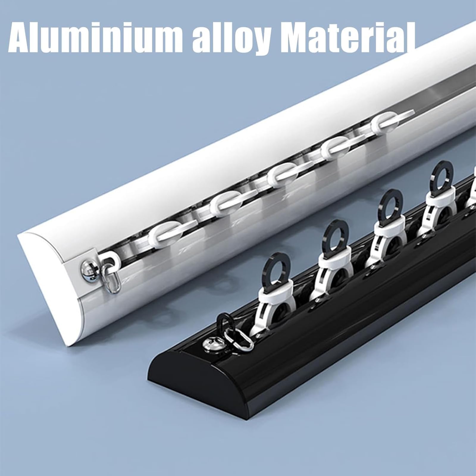 Tringle Rideau Système de Rail de Rideau Extra Fin en Aluminium, pour La Maison/Camping Car/Zone D'intimité, Rails à Rideaux au Plafond/au Mural(White-Wall,4.5m(3 * 1.5m))