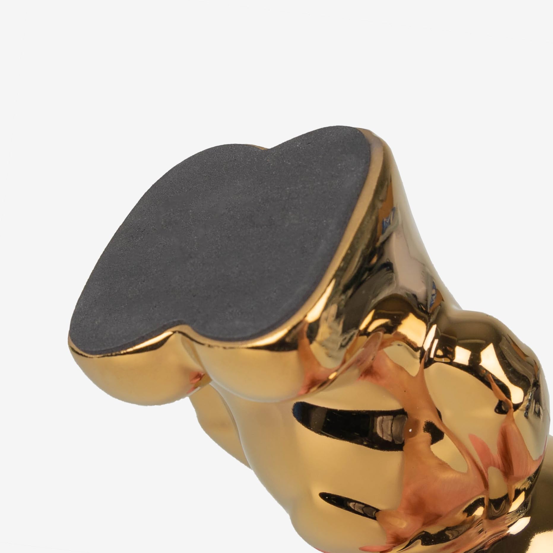 Statua di Orso in Ceramica - Finitura lucida in oro pregiato, altezza 18 cm, scultura decorativa con lucentezza metallica per soggiorno, librerie e credenze
