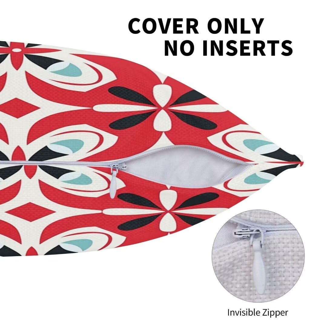 Cuscini Esterno Impermeabili 2 Pack Rosso Federe Cuscini Divano 60x90 cm, Estate Cuscini per Divano Esterno Giardino, Lounge Cuscini per Divano Boho Cuscini Decorativi, per Auto Balcone Patio -DF469