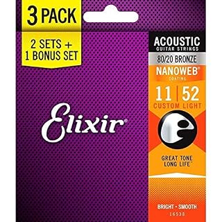 Elixir Nanoweb 80/20 Acoustic Strings 11-52 16538-3 pack - Les Beatles, Paul McCartney, John Lennon, RIngo Starr, George Harrison Elixir Nanoweb 80/20 Acoustic Strings 11-52 16538-3 pack – Image 2
