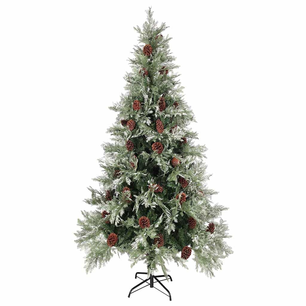 Zielona i biała choinka z PCW PE 225 cm