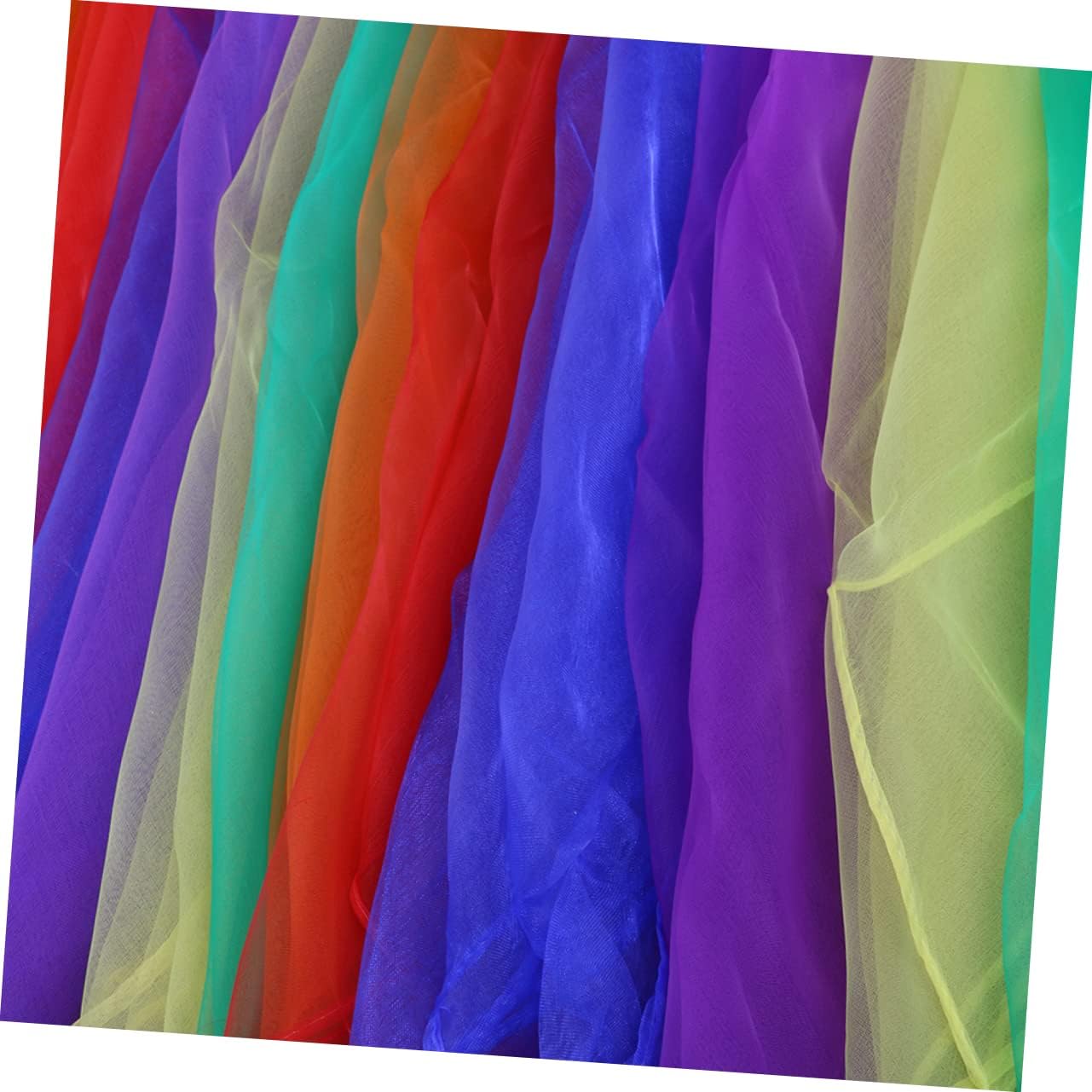 VALICLUD 12pcs Lightweight Candy Color Square Gauze Scarves Versatile Dance Scarves for Kindergarten Performances and Play Activities