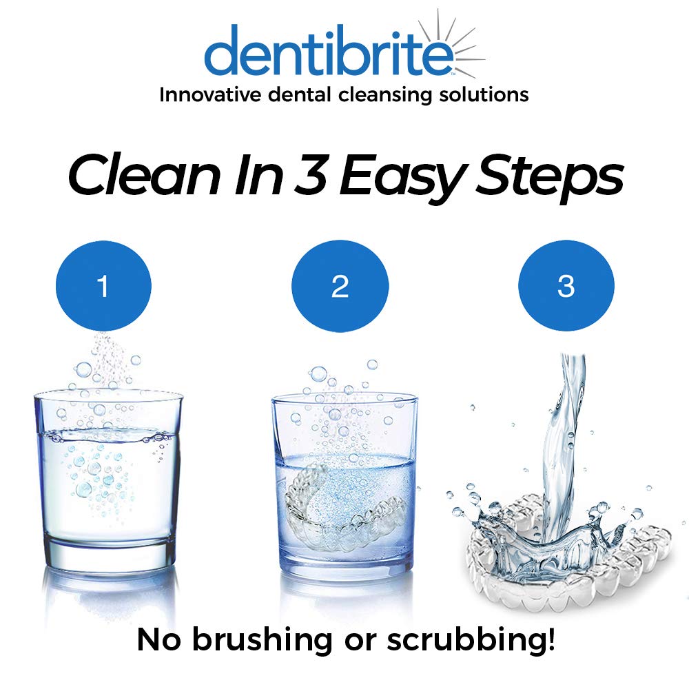 Dentibrite Crystals Cleaner for Removable Dental Appliances - Invisalign Aligners, Retainers, Guards, Dentures, Trays/Aligners - Odor Remover - No Persulfates or Dyes - 28ct - Made in USA : Beauty & Personal Care