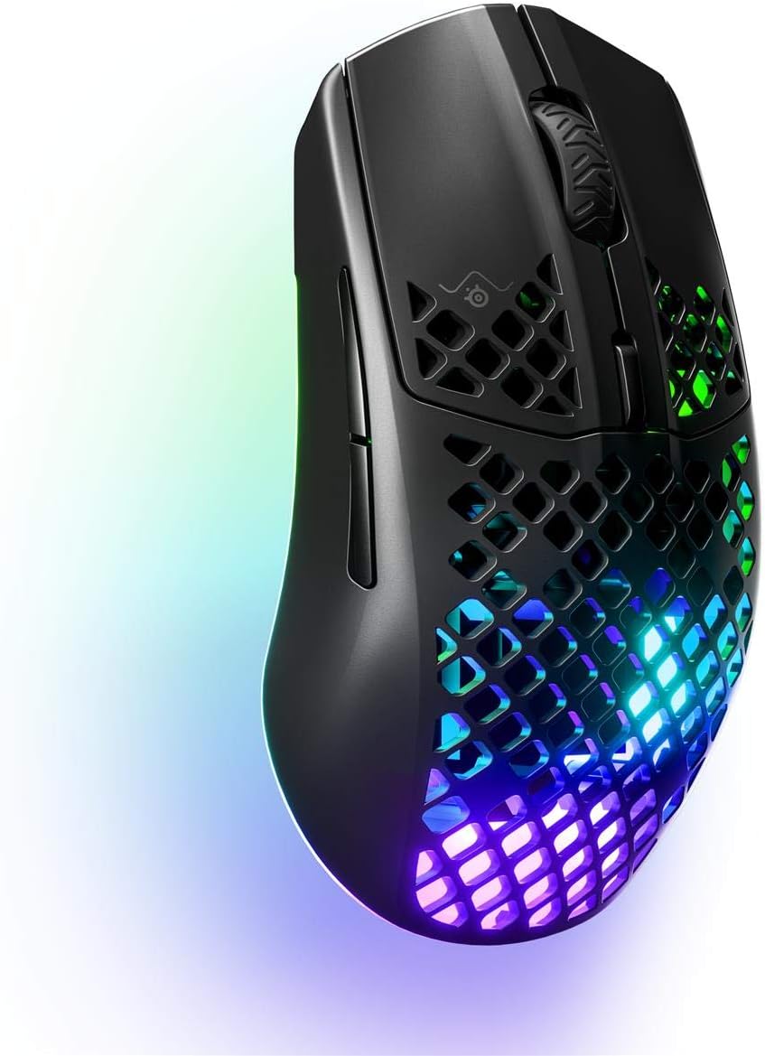 SteelSeries Aerox 3 Wireless - Super Light Gaming Mouse - 18,000 CPI TrueMove Air Optical Sensor - Ultra-lightweight Water Resistant Design - 200 Hour Battery Life