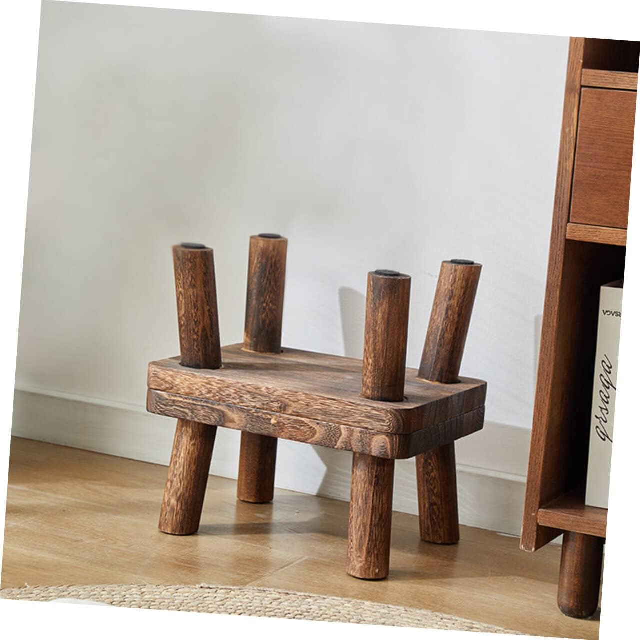 Homoyoyo Meditation Buddhist Stool Mini Square Stool Wooden Coffee Wood Small Bench Zen Kneel Sitting