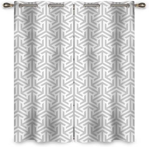 Miniatura 2 de Cortinas pastel para Sala Elegantes Modernas, 2 paneles de líneas geométricas, cortinas modernas para dormitorio, cortinas opacas de 63 pulgadas de