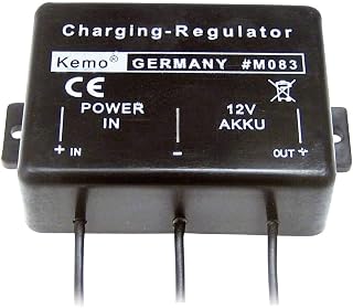 Kemo M083 Akku Laderegler 12 V/DC Überwacht Ladezustand eines 12 V Autoakkus, Automatisches Nachladen bei Absinken der Akkuspannung. Eingangsspannung 16 - 20 V/DC (Solarpanel oder Netzgerät)