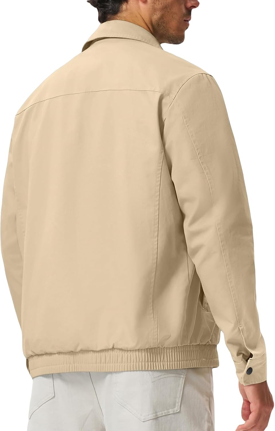 TBMPOY Men's Casual Cotton Jacket Lightweight Full Zip Canvas Lapel Jackets Business Work Windbreaker with 3 Pockets - Image 2