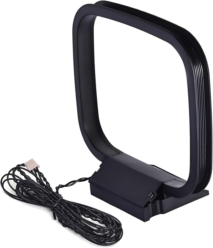 Bingfu AM FM Hurok Antenna 3-Pines Csatlakozóval - Kompatibilis Sharp Sztereó AV Vevőrendszerekkel - 75 Ohm Rádió Antenna 4,26 Láb Hatótávol