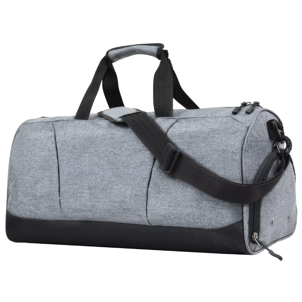 FATMUG Sports Duffel Gym Bag for Men & Women, Large Capacity with Wet Pocket & Shoe Compartment-Light Grey 27L FATMUG Sports Duffel Gym Bag for Men & Women, Large Capacity with Wet Pocket & Shoe Compartment-Light Grey 27L