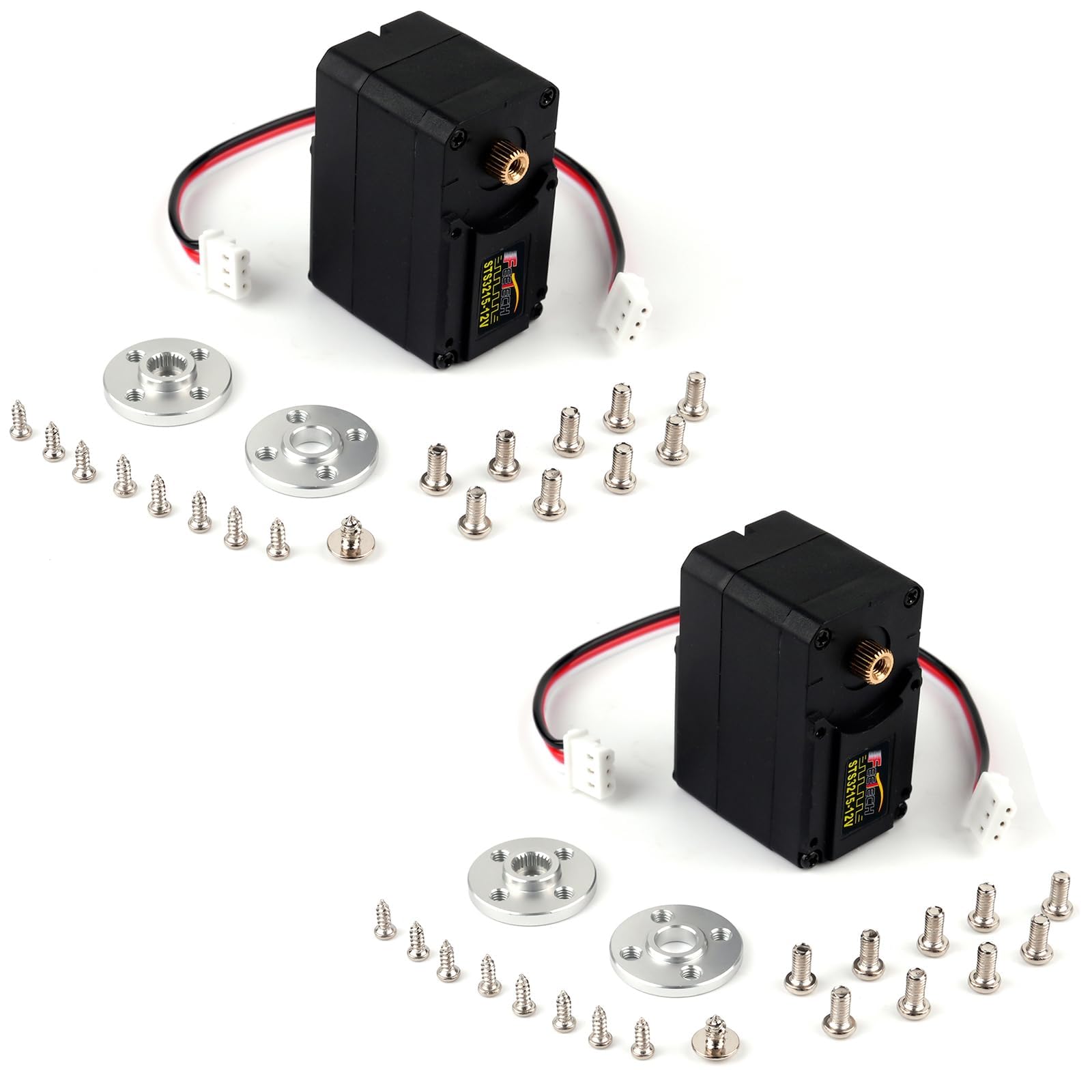 Stemedu Feetech STS3215 Serial TTL Servo Motor, 12V, 30KG, 360 Degree Rotation, Magnetic Coding, for Robot Arm SO-ARM100, Pack of 2
