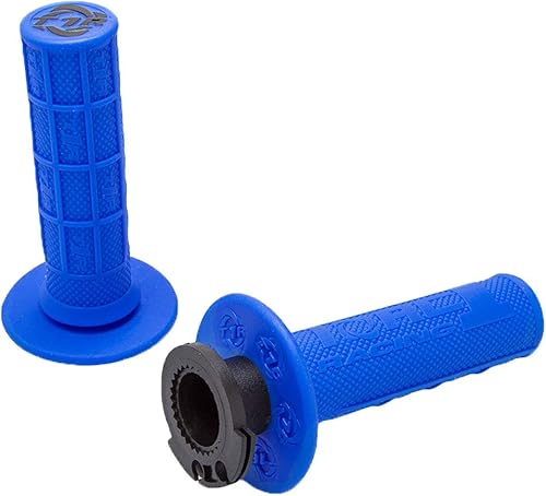 Defy Mx - Puños para motocicleta (1/2 gofre, color azul)