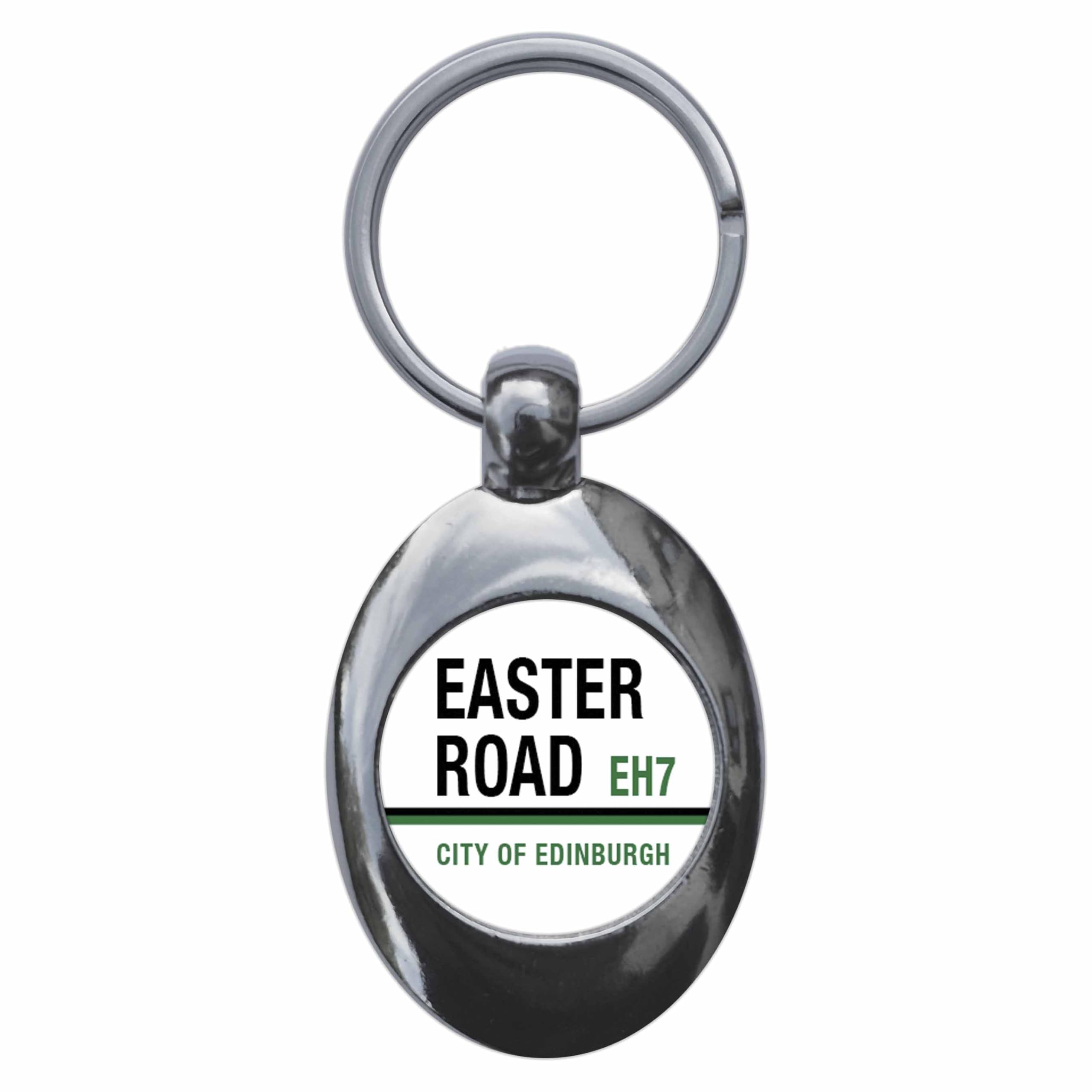 Ozorath Easter Road EH7 Edinburgh Hibs Road Sign Keyring Keychain Key Ring Chain With Trolley Coin