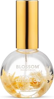 Blossom Cuticle Oil for Nails, Hydrating, Moisturizing, Gourmand Scented Nail Oil Cuticle Care, Infused with Real Flowers, Made in USA, 0.5 fl. oz, Almond Biscotti