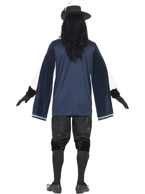 Foto 3 de 8 de Smiffys Traje Masculino de Mosquetero, Azul marino, con Top, Sombrero, Guantes, Cubrebotas