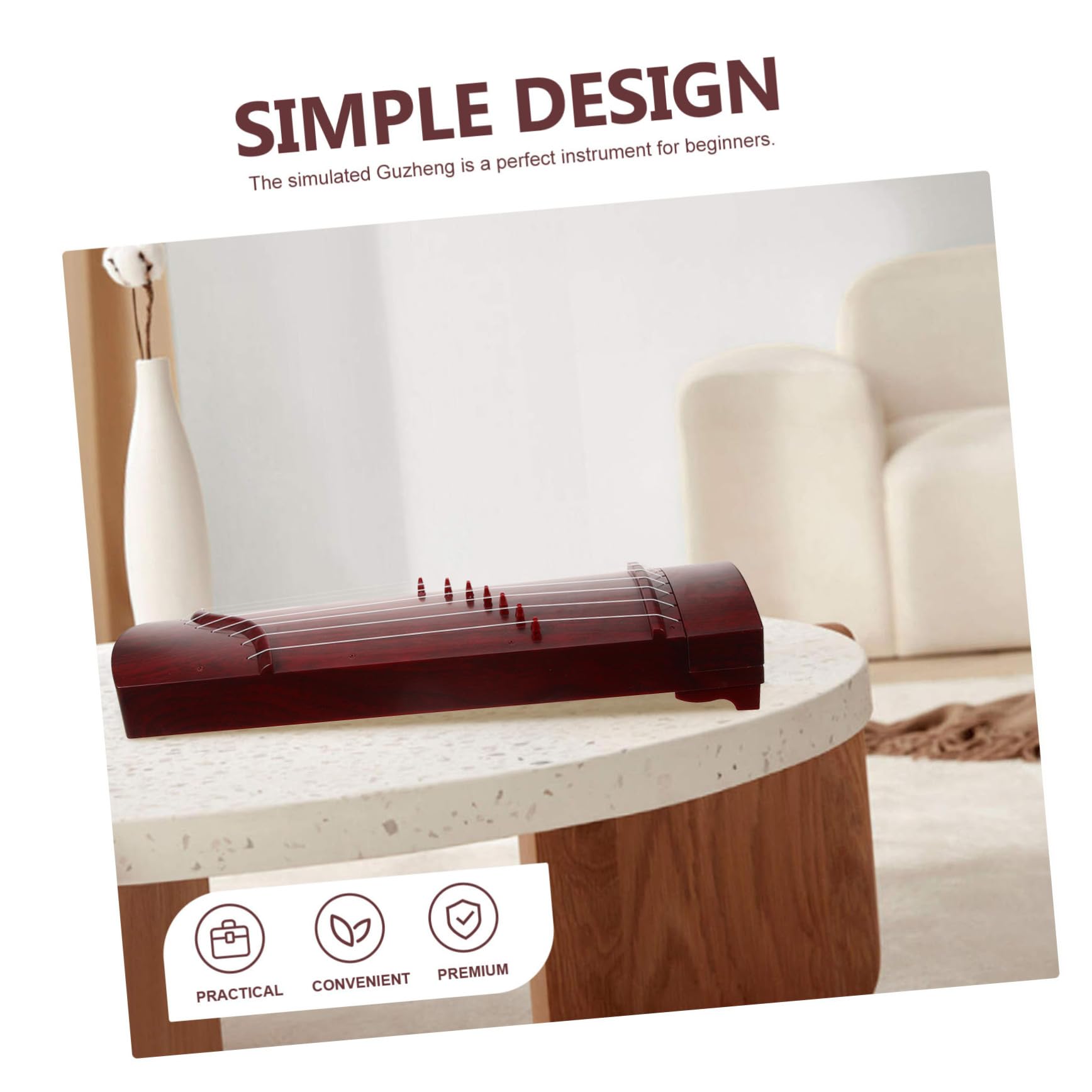 Toddmomy Guzheng Petit Marron en Abs, Instrument de Musique Chinois pour Garçon et Filles Débutants, Design Attrayant et Fabrication Soignée, pour L'apprentissage Musical