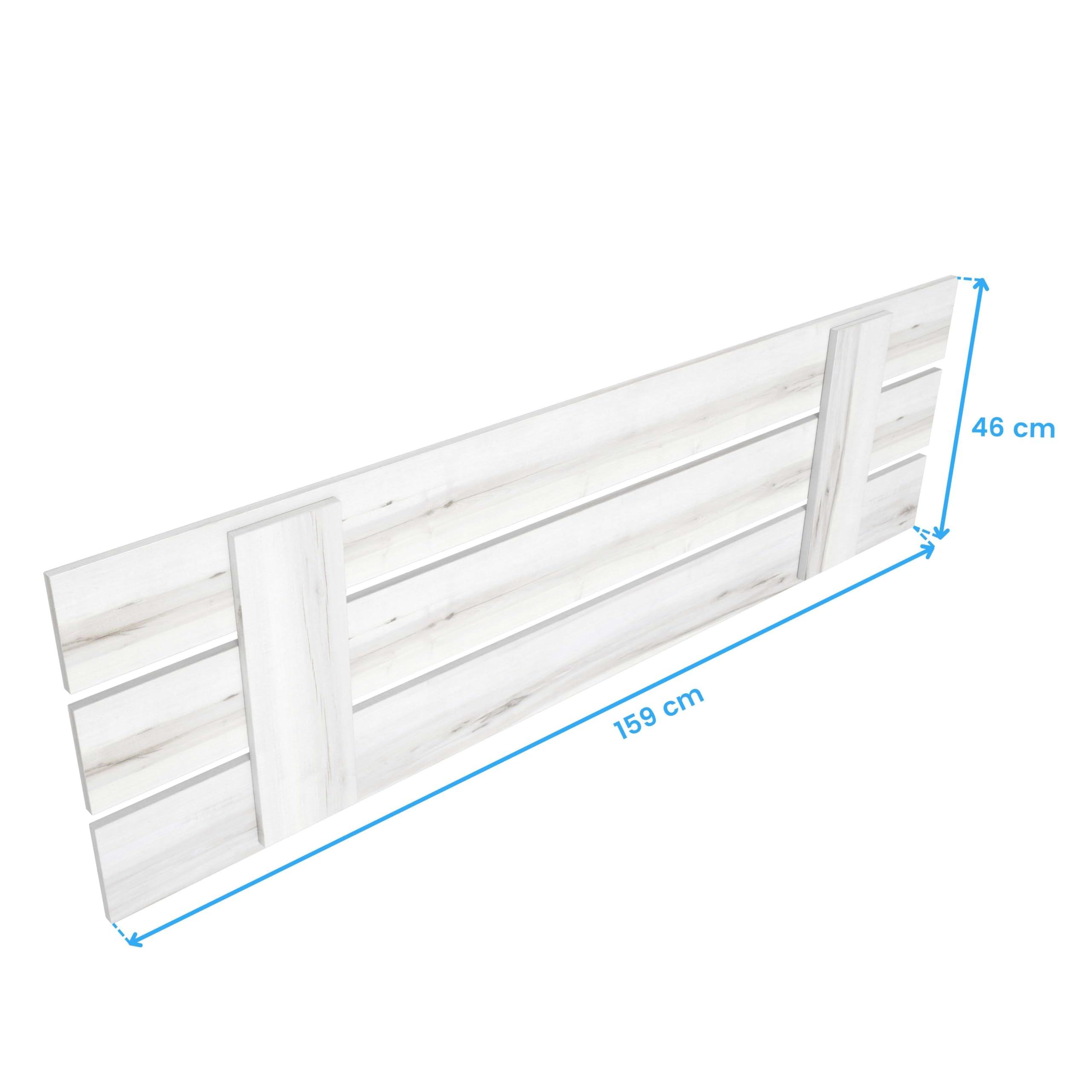 Cabecero para Somier 135 cm o 150 cm Cabezal Cama Matrimonio Moderno Lucca en Blanco Albo