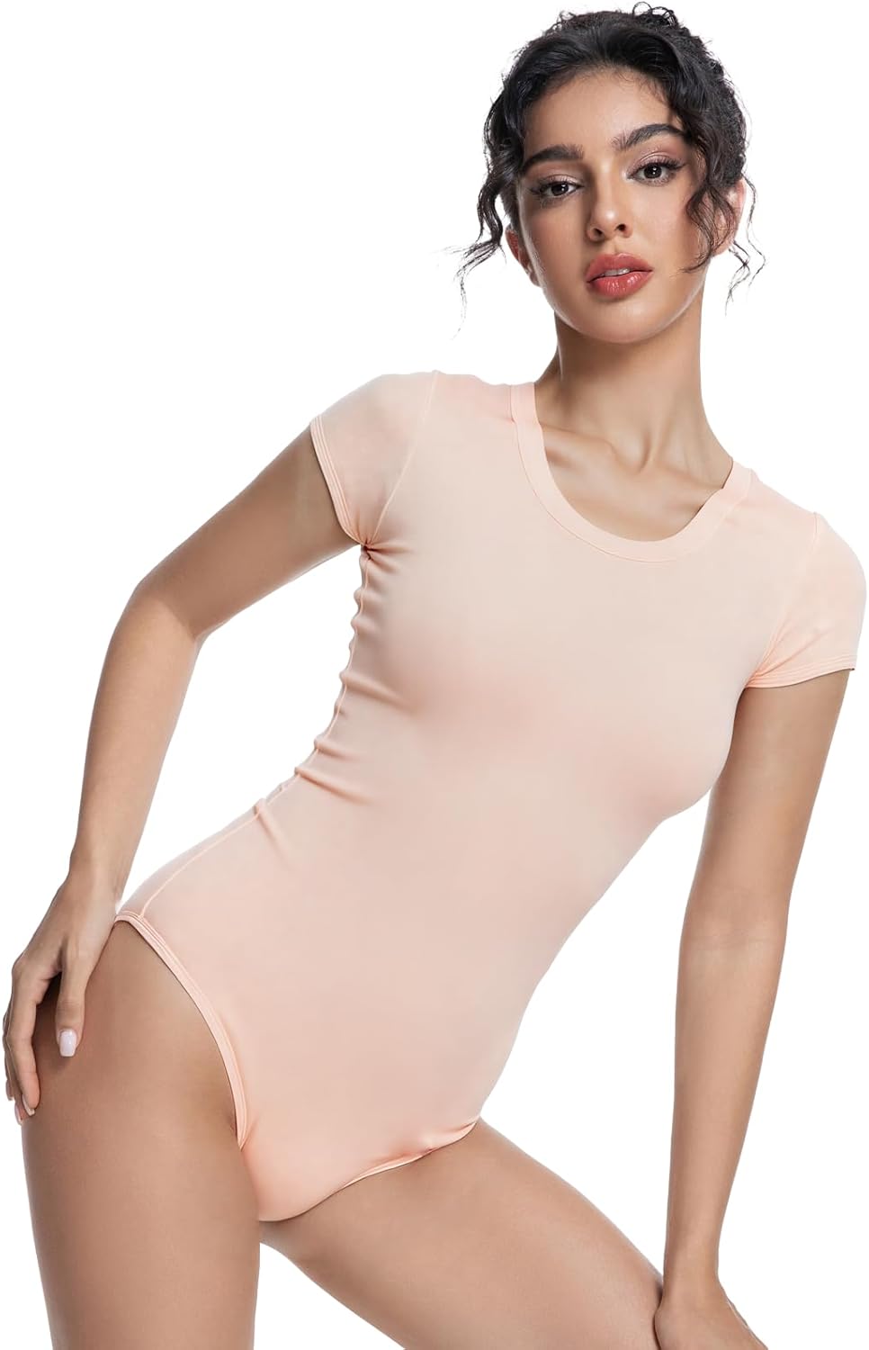 Women's Crew Neck Fitted Shirt Short Sleeve Slim Fit Basic Top Casual Summer T-Shirt for Going Out Y2K Style - Image 4