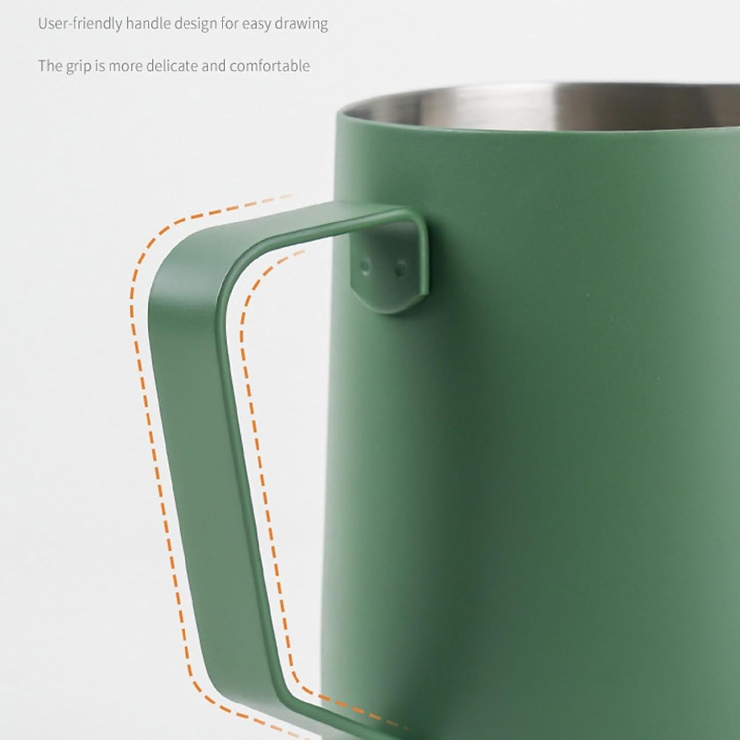 Stainless Steel Milk Frothing Pitcher Coffee Latte Frothing Mug Cup Kitchen Supplies Milk Pitcher Frothing(600ml)