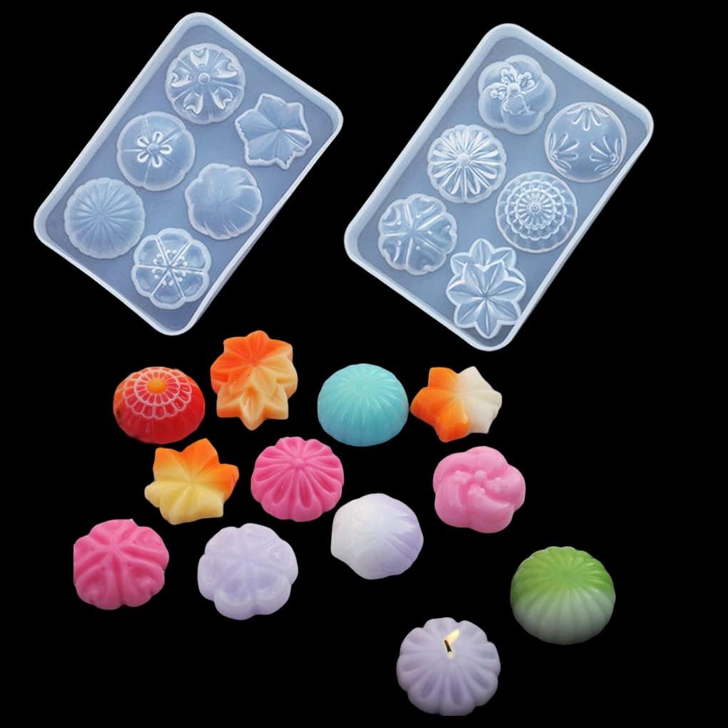 FineInno 12 Rose Flower Silicone Mould Resin Casting Moulds Candel