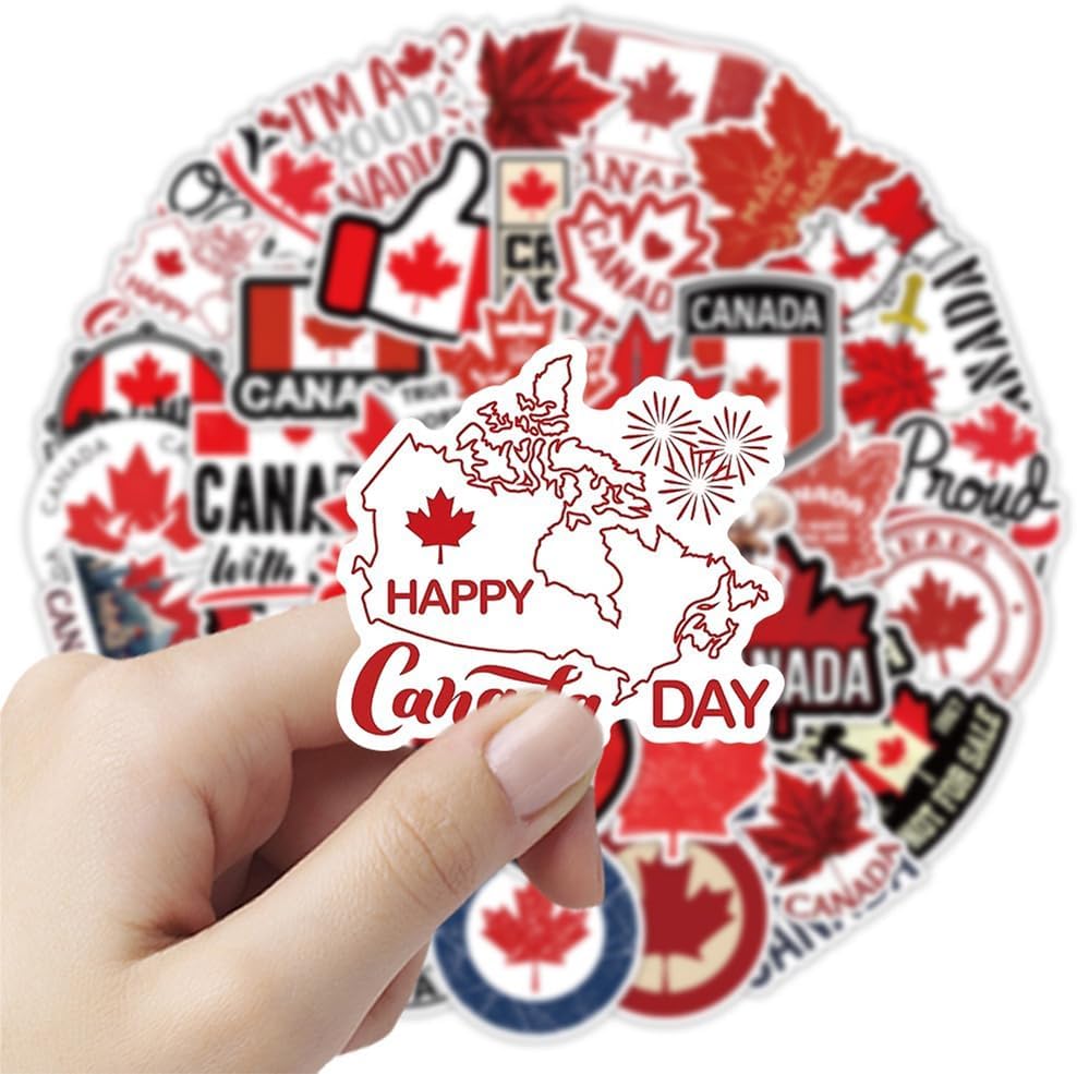 Canada Stickers 50Pcs Canadian Waterproof Vinyl Decals for Bike Water Bottles Laptop Bicycle Refrigerator Cup Luggage Computer Mobile Phone Skateboard - Image 5