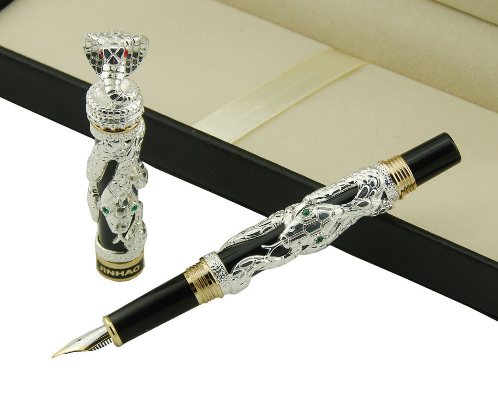 Amazon | Erofa Jinhao 3 D ヘビ柄コレクション ペン、高級銀万年筆