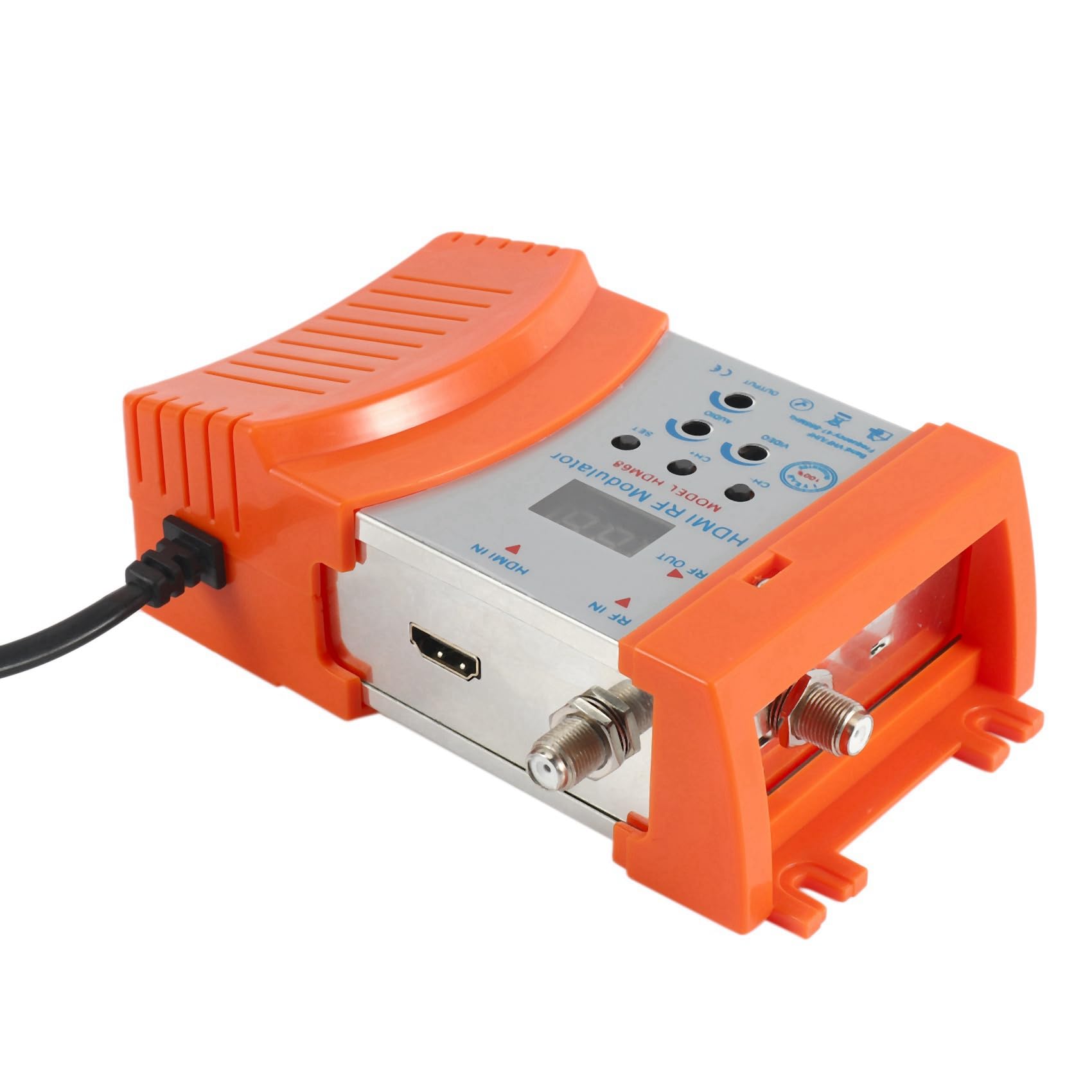 2X Modulador HDM68 Digital Modulador Convertidor AV una VHF UHF PAL/NTSC Modulador PortáTil Estándar Enchufe de la UE
