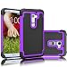 LG G2 Case, Tekcoo(TM) [Tmajor Series] [Purple/Black] Shock Absorbing Hybrid Rubber Plastic Impact Defender Rugged Slim Hard Case Cover Shell Skin For LG G2 AT&T T-mobile Sprint Verizon Unlocked