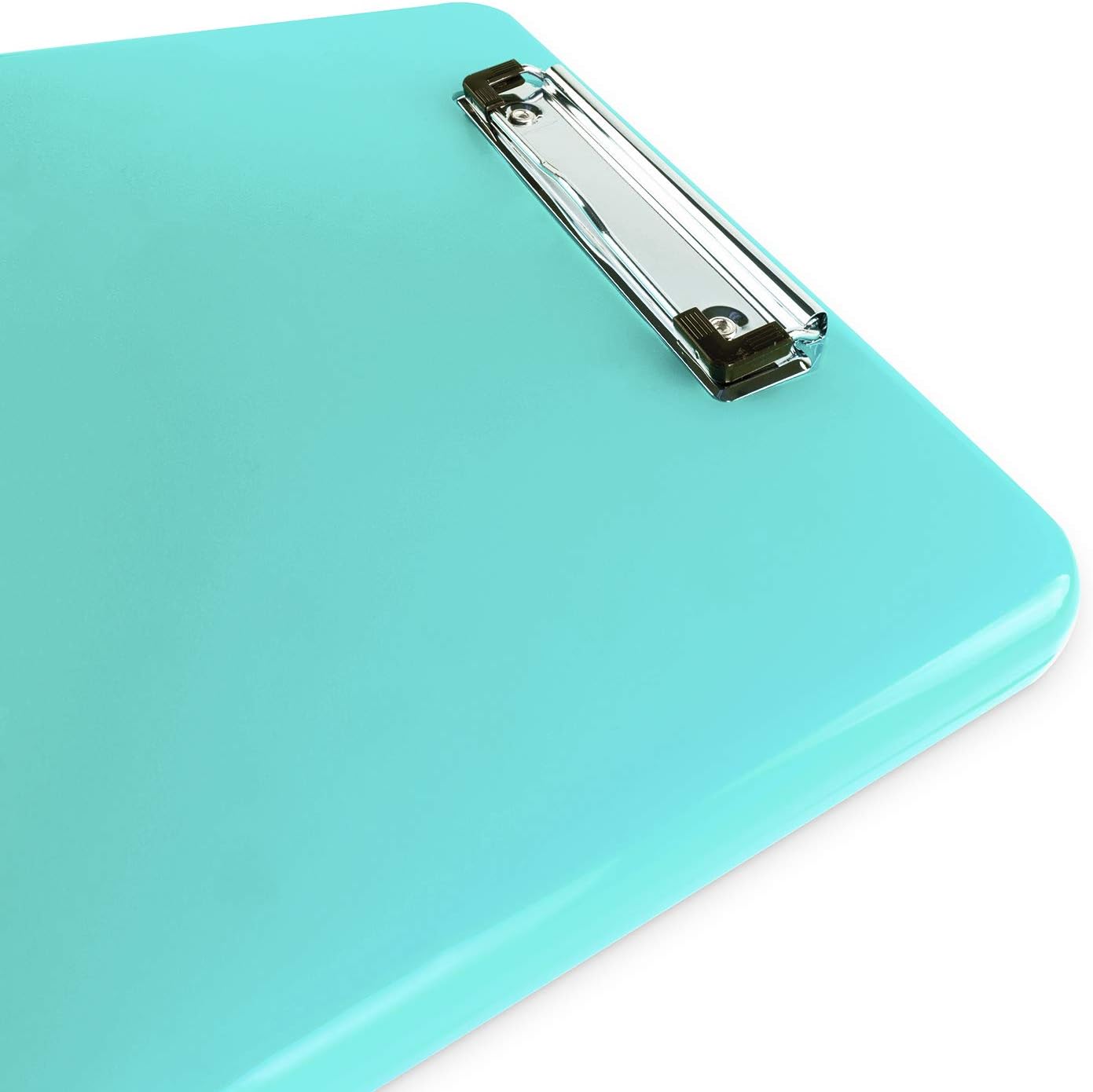 Slim Plastic Nursing RN Style Coaches Clipboard with Open Foldable Storage, Classroom Teacher College Size (9.5" x 13.5") (Turquoise) : Office Products