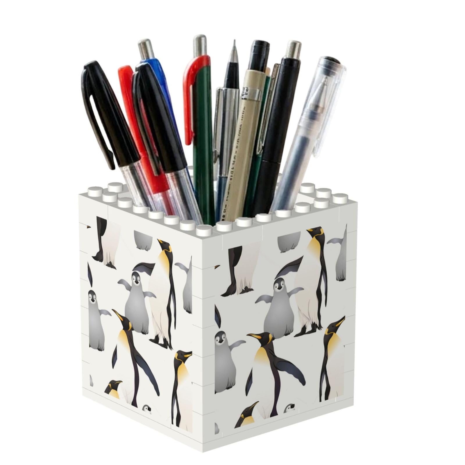 Poadnly Penguins, Pen Pot Pencil Holder for Office Home School, Compact Desk Organiser for Office Stationery