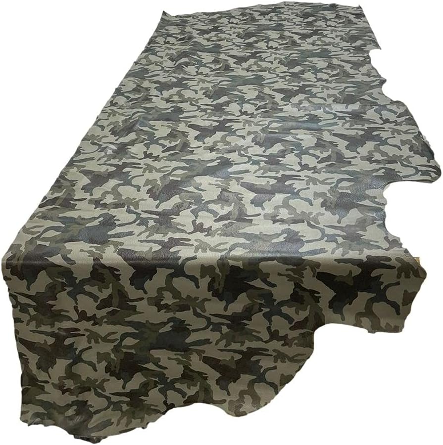 Camouflage Cowhide Leather Skins (Granite, 20 Square Feet (Full Side))