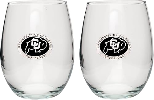 Copas de vidrio sin tallo de Colorado, juego de 2, copas de vino de copa de 15 onzas, vidrio de peltre elaborado por expertos