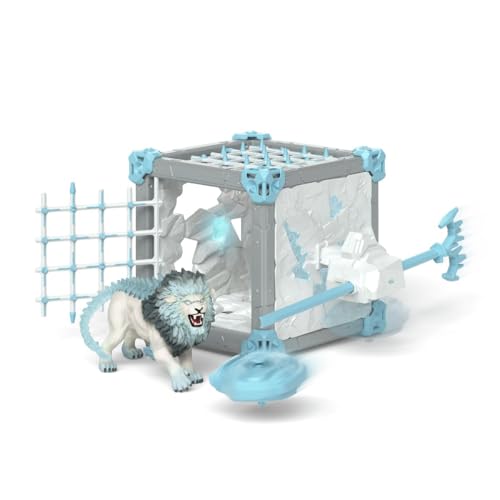 Image of Schleich Eldrador - 31Pc Battlecave Ice Lion Playset - Kids Ages 7+ | 42766